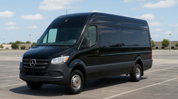 Exterior of Inglewood Party Bus Company's 14 Passenger Sprinter Limousine in Inglewood