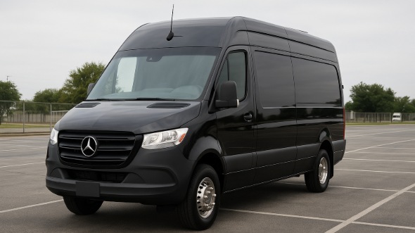 Exterior of Charter Bus Company Torrance's 14 Passenger Sprinter Limousine in Torrance