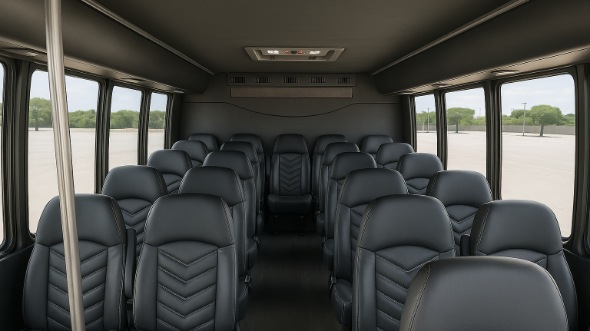 Interior of Charter Bus Company Inglewood's 25 Passenger Minibus in Inglewood