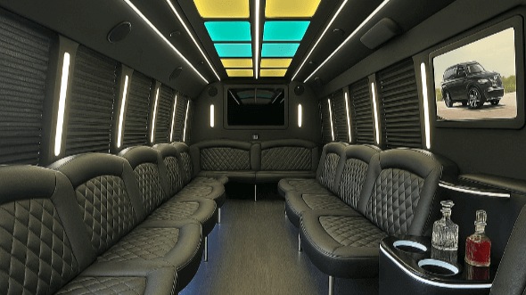 Interior of Charter Bus Company Carson's 25 Passenger Party Bus in Carson