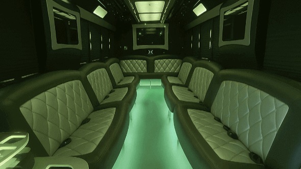 Interior of Charter Bus Company Torrance's 25 Passenger Party Bus in Torrance