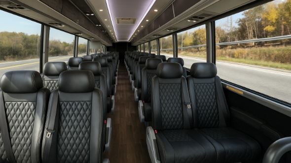 Interior of Charter Bus Company Inglewood's 28 Passenger Minibus in Inglewood