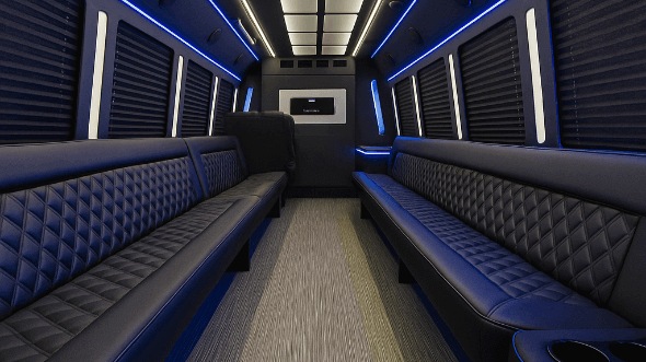 Interior of Inglewood Party Bus Company's 28 Passenger Party Bus in Inglewood