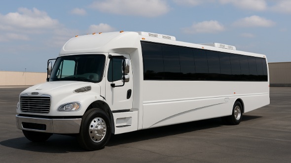 Exterior of Charter Bus Company Compton's 30 Passenger Party Bus in Compton