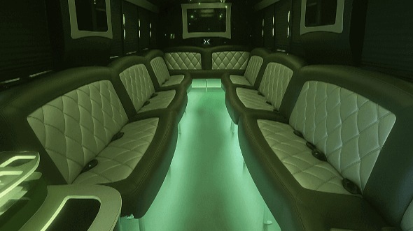 Interior of Charter Bus Company Downey's 30 Passenger Party Bus in Downey