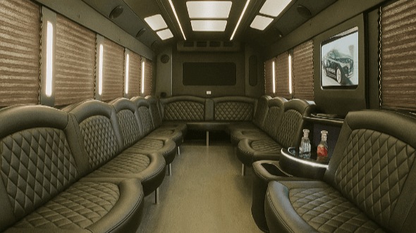 Interior of Charter Bus Company Carson's 40 Passenger Party Bus in Carson