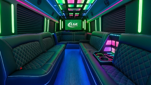 50 passenger party bus interior