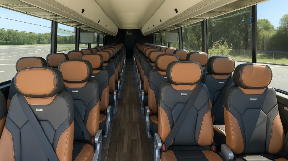 Interior of Charter Bus Company Inglewood's 56 Passenger Charter Bus in Inglewood